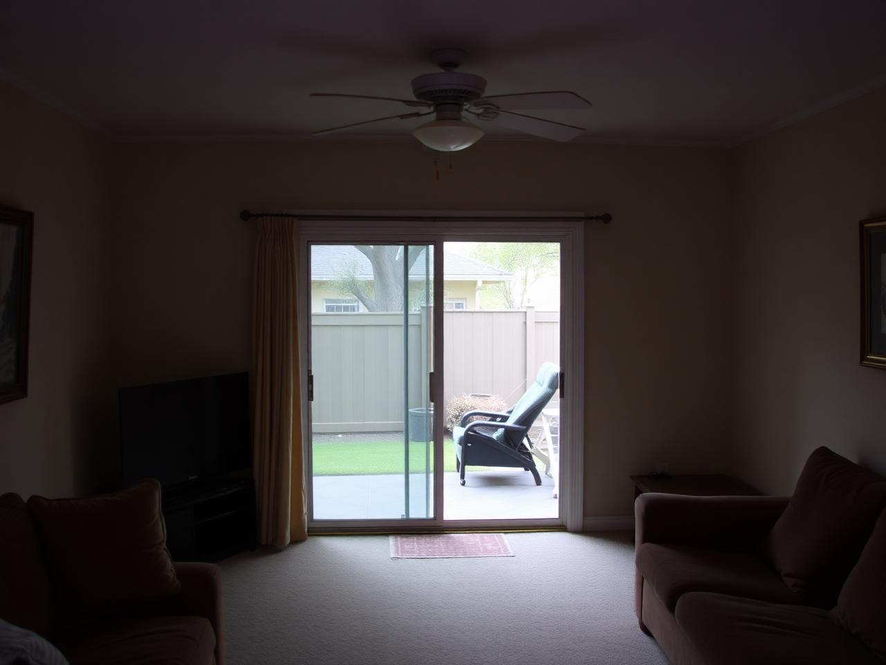 Outdated sliding patio door